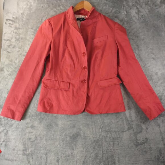 Talbots Jackets & Blazers - Talbots Womens 10P Red Petite Blazer‎ Lightweight Lined Workwear Career Jacket